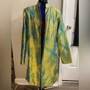 Beaded green knee length jacket